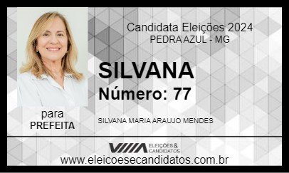 Candidato SILVANA 2024 - PEDRA AZUL - Eleições