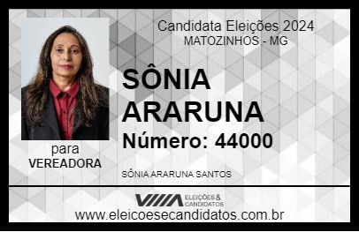 Candidato SÔNIA ARARUNA 2024 - MATOZINHOS - Eleições