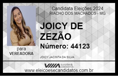 Candidato JOICY DE ZEZÃO 2024 - RIACHO DOS MACHADOS - Eleições