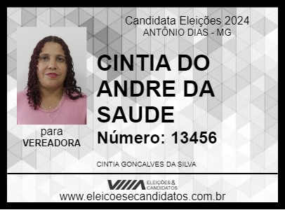 Candidato CINTIA DO ANDRE DA SAUDE 2024 - ANTÔNIO DIAS - Eleições