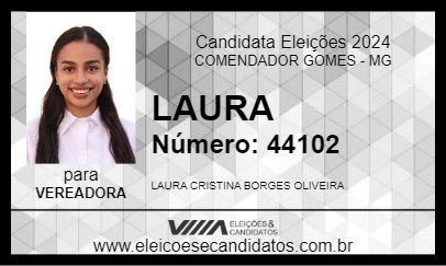 Candidato LAURA 2024 - COMENDADOR GOMES - Eleições