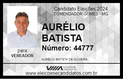 Candidato AURÉLIO BATISTA 2024 - COMENDADOR GOMES - Eleições