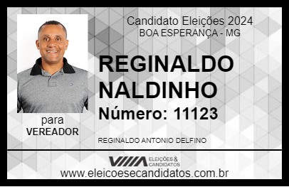 Candidato REGINALDO NALDINHO 2024 - BOA ESPERANÇA - Eleições