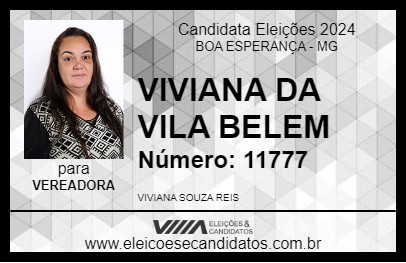 Candidato VIVIANA DA VILA BELEM 2024 - BOA ESPERANÇA - Eleições