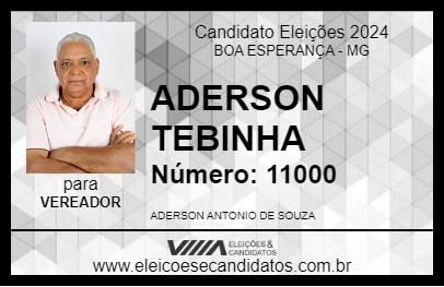 Candidato ADERSON TEBINHA 2024 - BOA ESPERANÇA - Eleições