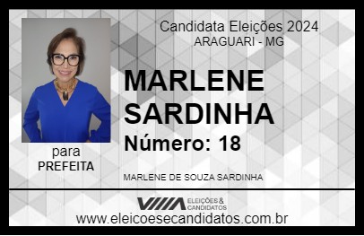 Candidato MARLENE SARDINHA 2024 - ARAGUARI - Eleições