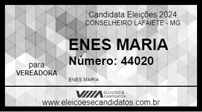 Candidato ENES MARIA 2024 - CONSELHEIRO LAFAIETE - Eleições