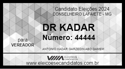 Candidato DR KADAR 2024 - CONSELHEIRO LAFAIETE - Eleições