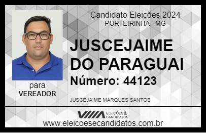 Candidato JUSCEJAIME DO PARAGUAI 2024 - PORTEIRINHA - Eleições