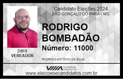 Candidato RODRIGO BOMBADÃO 2024 - SÃO GONÇALO DO PARÁ - Eleições