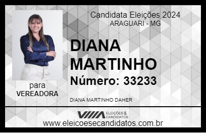 Candidato DIANA MARTINHO 2024 - ARAGUARI - Eleições