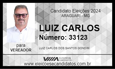 Candidato LUIZ CARLOS 2024 - ARAGUARI - Eleições