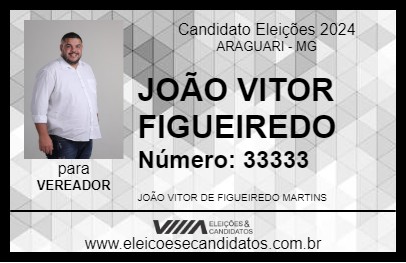 Candidato JOÃO VITOR FIGUEIREDO 2024 - ARAGUARI - Eleições