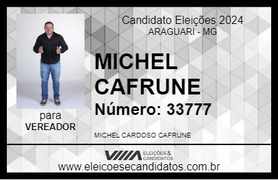 Candidato MICHEL CAFRUNE 2024 - ARAGUARI - Eleições