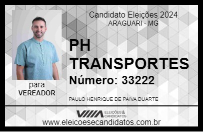 Candidato PH TRANSPORTES 2024 - ARAGUARI - Eleições