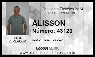 Candidato ALISSON 2024 - PORTEIRINHA - Eleições