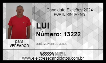 Candidato LUI 2024 - PORTEIRINHA - Eleições