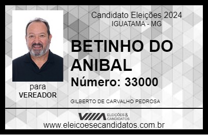 Candidato BETINHO DO ANIBAL 2024 - IGUATAMA - Eleições