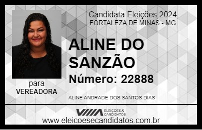 Candidato ALINE DO SANZÃO 2024 - FORTALEZA DE MINAS - Eleições