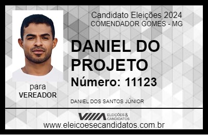 Candidato DANIEL DO PROJETO 2024 - COMENDADOR GOMES - Eleições