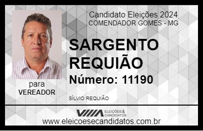 Candidato SARGENTO REQUIÃO 2024 - COMENDADOR GOMES - Eleições