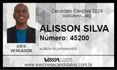 Candidato ALISSON SILVA 2024 - VARGINHA - Eleições