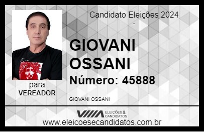 Candidato GIOVANI OSSANI 2024 - VARGINHA - Eleições