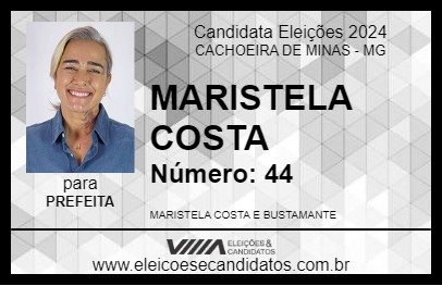 Candidato MARISTELA COSTA 2024 - CACHOEIRA DE MINAS - Eleições