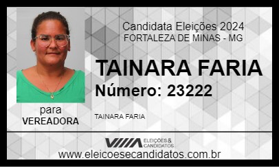 Candidato TAINARA FARIA 2024 - FORTALEZA DE MINAS - Eleições