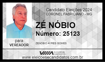 Candidato ZÉ NÓBIO 2024 - CORONEL FABRICIANO - Eleições