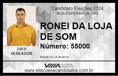 Candidato RONEI DA LOJA DE SOM 2024 - BOA ESPERANÇA - Eleições