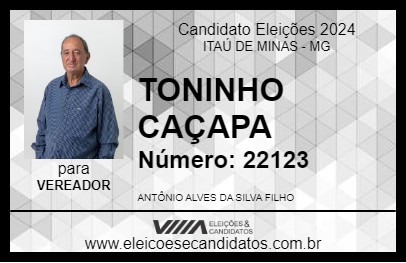 Candidato TONINHO CAÇAPA 2024 - ITAÚ DE MINAS - Eleições