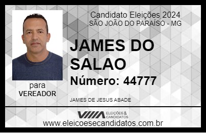 Candidato JAMES DO SALAO 2024 - SÃO JOÃO DO PARAÍSO - Eleições