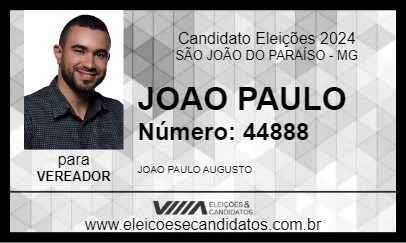 Candidato JOAO PAULO 2024 - SÃO JOÃO DO PARAÍSO - Eleições