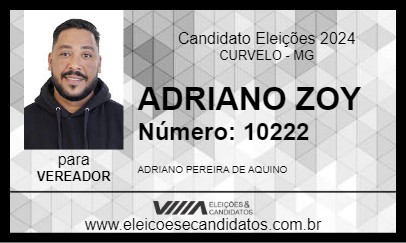 Candidato ADRIANO ZOY 2024 - CURVELO - Eleições