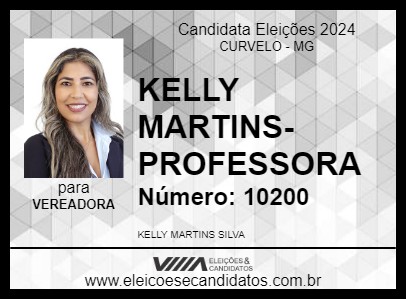 Candidato KELLY MARTINS-PROFESSORA 2024 - CURVELO - Eleições