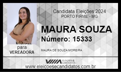 Candidato MAURA SOUZA 2024 - PORTO FIRME - Eleições