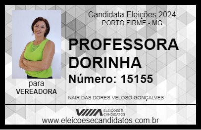 Candidato PROFESSORA DORINHA 2024 - PORTO FIRME - Eleições