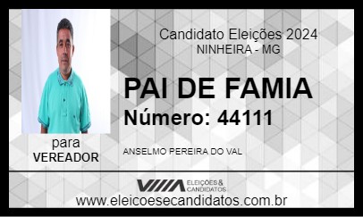 Candidato PAI DE FAMIA 2024 - NINHEIRA - Eleições