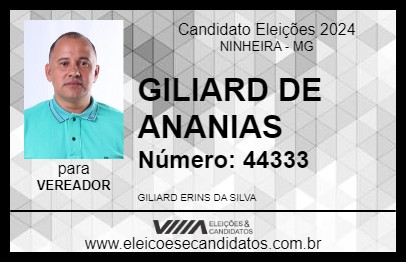 Candidato GILIARD DE ANANIAS 2024 - NINHEIRA - Eleições