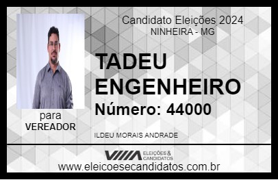 Candidato TADEU ENGENHEIRO 2024 - NINHEIRA - Eleições