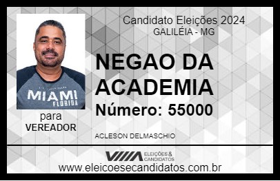 Candidato NEGAO DA ACADEMIA 2024 - GALILÉIA - Eleições