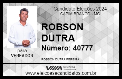 Candidato ROBSON DUTRA 2024 - CAPIM BRANCO - Eleições