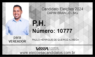 Candidato P.H. 2024 - CAPIM BRANCO - Eleições