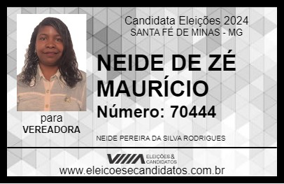 Candidato NEIDE DE ZÉ MAURÍCIO 2024 - SANTA FÉ DE MINAS - Eleições