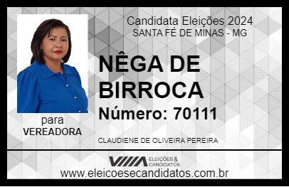 Candidato NÊGA DE BIRROCA 2024 - SANTA FÉ DE MINAS - Eleições