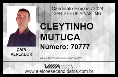 Candidato CLEYTINHO MUTUCA 2024 - SANTA FÉ DE MINAS - Eleições