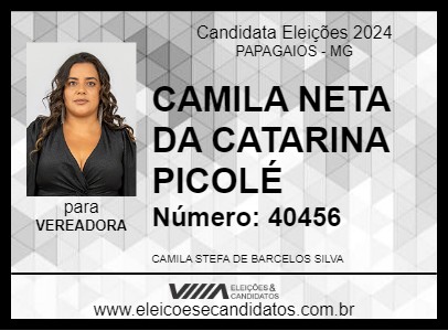 Candidato CAMILA NETA DA CATARINA PICOLÉ 2024 - PAPAGAIOS - Eleições