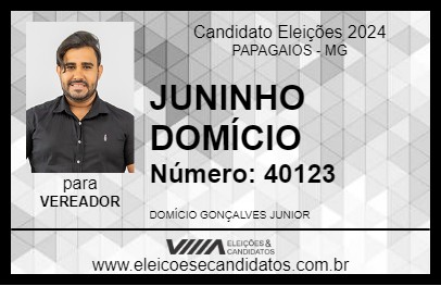 Candidato JUNINHO DOMÍCIO 2024 - PAPAGAIOS - Eleições