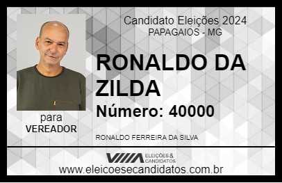 Candidato RONALDO DA ZILDA 2024 - PAPAGAIOS - Eleições